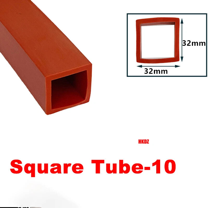 Square Silicone Rubber Hollow Tube Pipe Protector Seal Strips Width 2.5mm~108mm