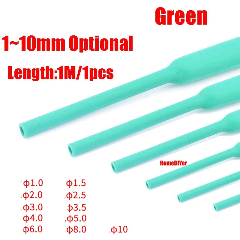 2:1 Heat Shrink Tubing — Electrical Wire Sleeving, Φ1mm–12mm, Clear/White/Red/Green
