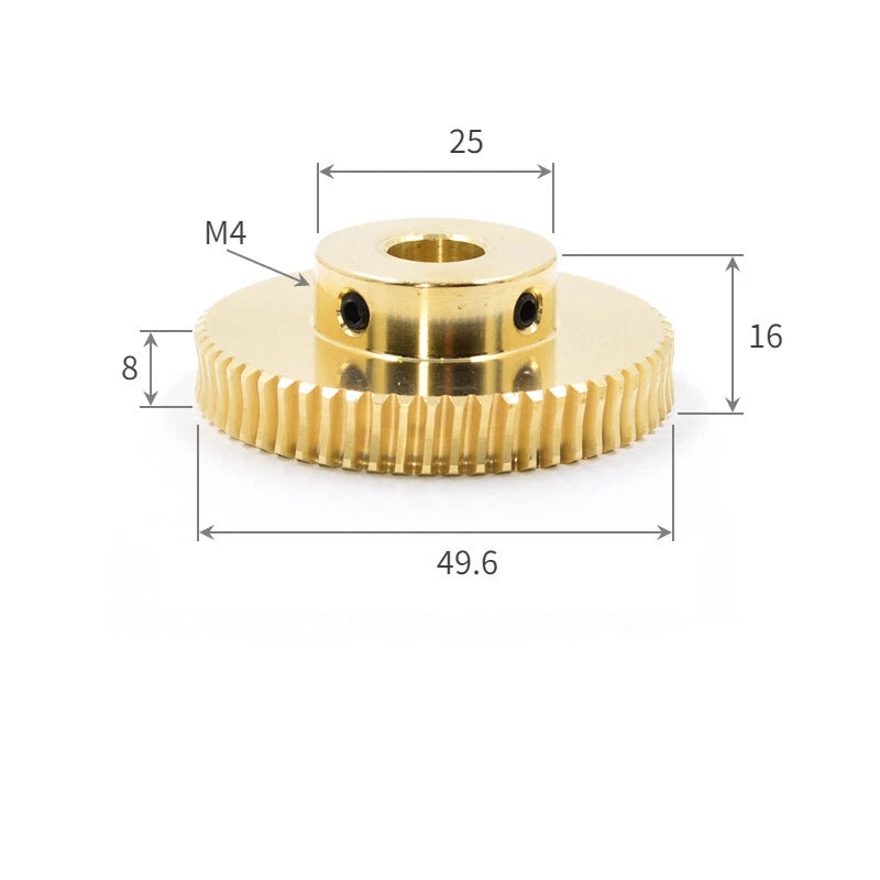 0.5/0.8 Module Worm Gear 20T-60T Teeth Brass Worm Gear Wheel & Worm Gear Shaft