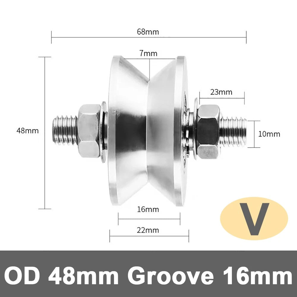 Track Linear Shaft Roller Bearing U V H Groove Steel Wheel Metal Pulley Sliding