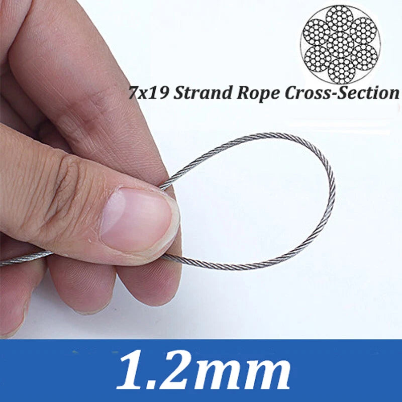 0.3mm 0.5mm 0.8mm 1mm 5mm 10mm 12mm 16mm 304 Steel Wire Rope Lifting Metal Cable