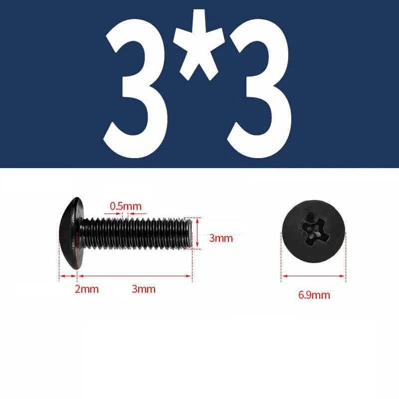 Phillips Pan Head Machine Screws — Nickel Plating & Black Zinc, M2–M6, 10 or 25 Pcs