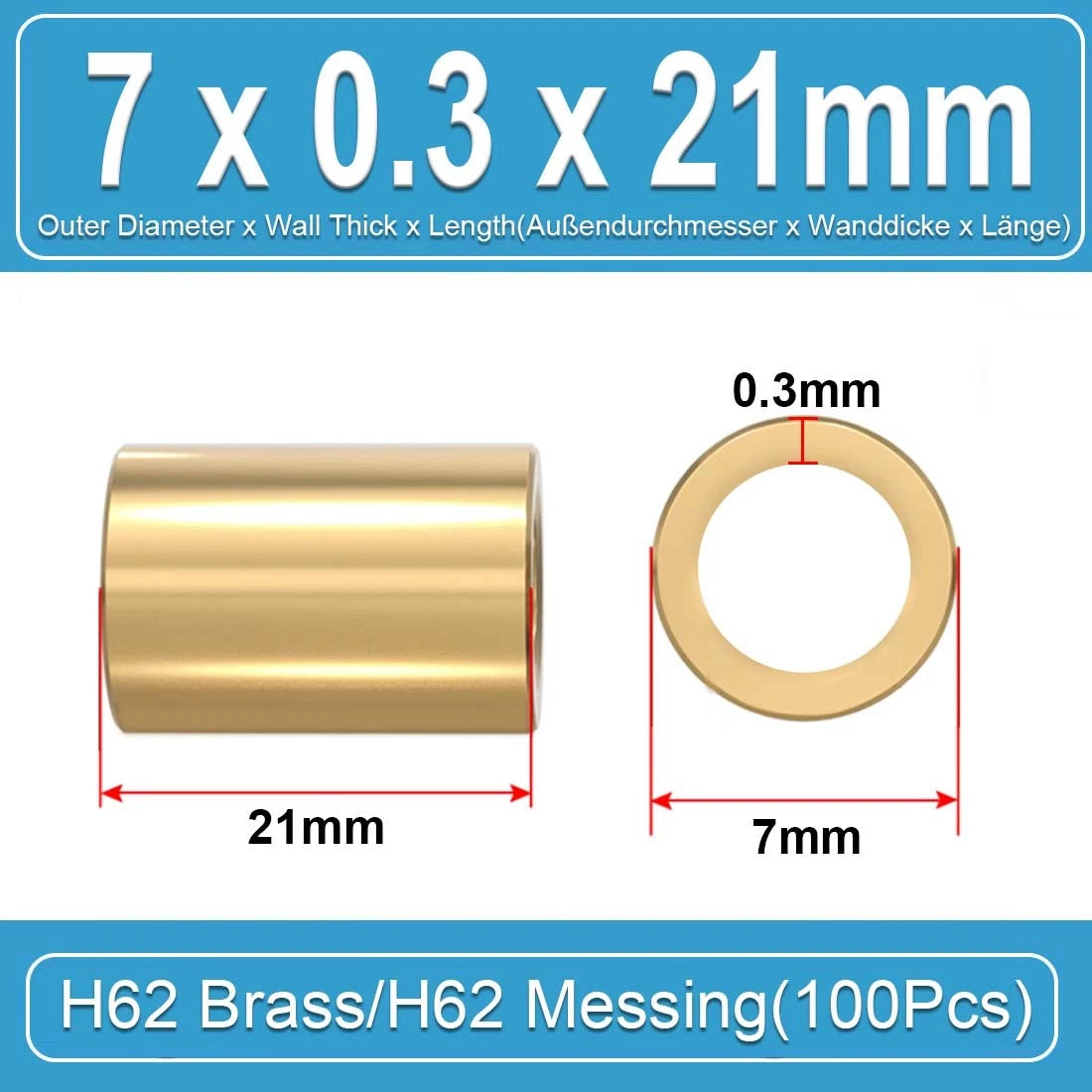 Brass Round Tube Pipe Hollow 2 2.5 3 3.5 4 4.5 5 6mm~10mm Many Sizes and Lengths