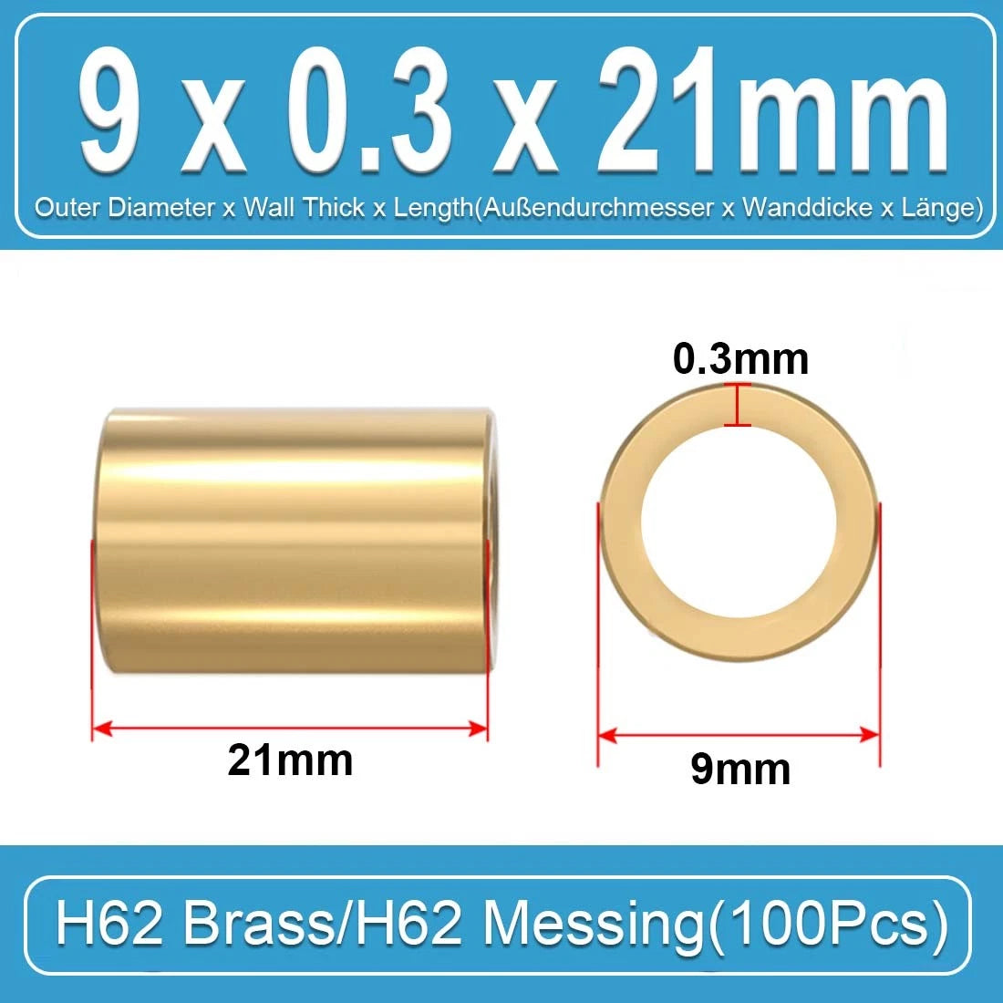 Brass Round Tube Pipe Hollow 2 2.5 3 3.5 4 4.5 5 6mm~10mm Many Sizes and Lengths