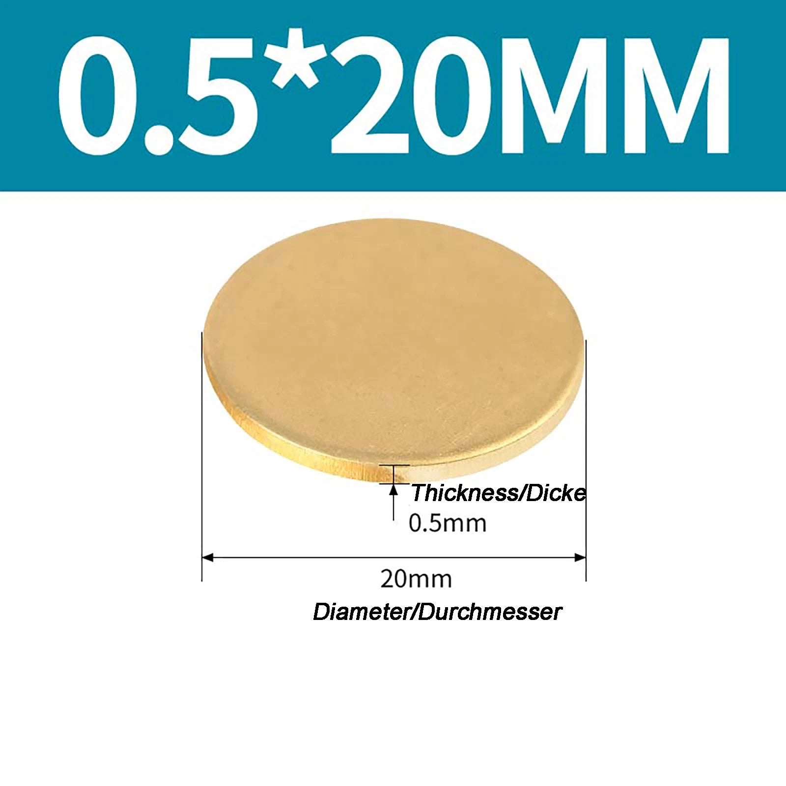 Solid Brass Discs Blanks Metal Round Sheets Thick 0.3mm - 6mm Dia 10mm - 180mm
