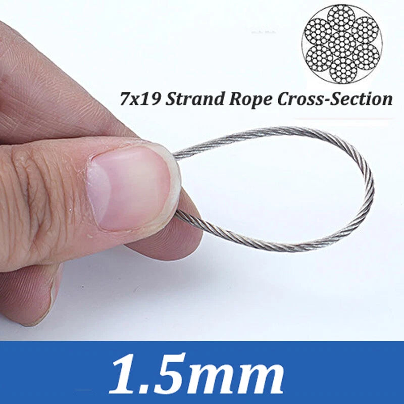 0.3mm 0.5mm 0.8mm 1mm 5mm 10mm 12mm 16mm 304 Steel Wire Rope Lifting Metal Cable