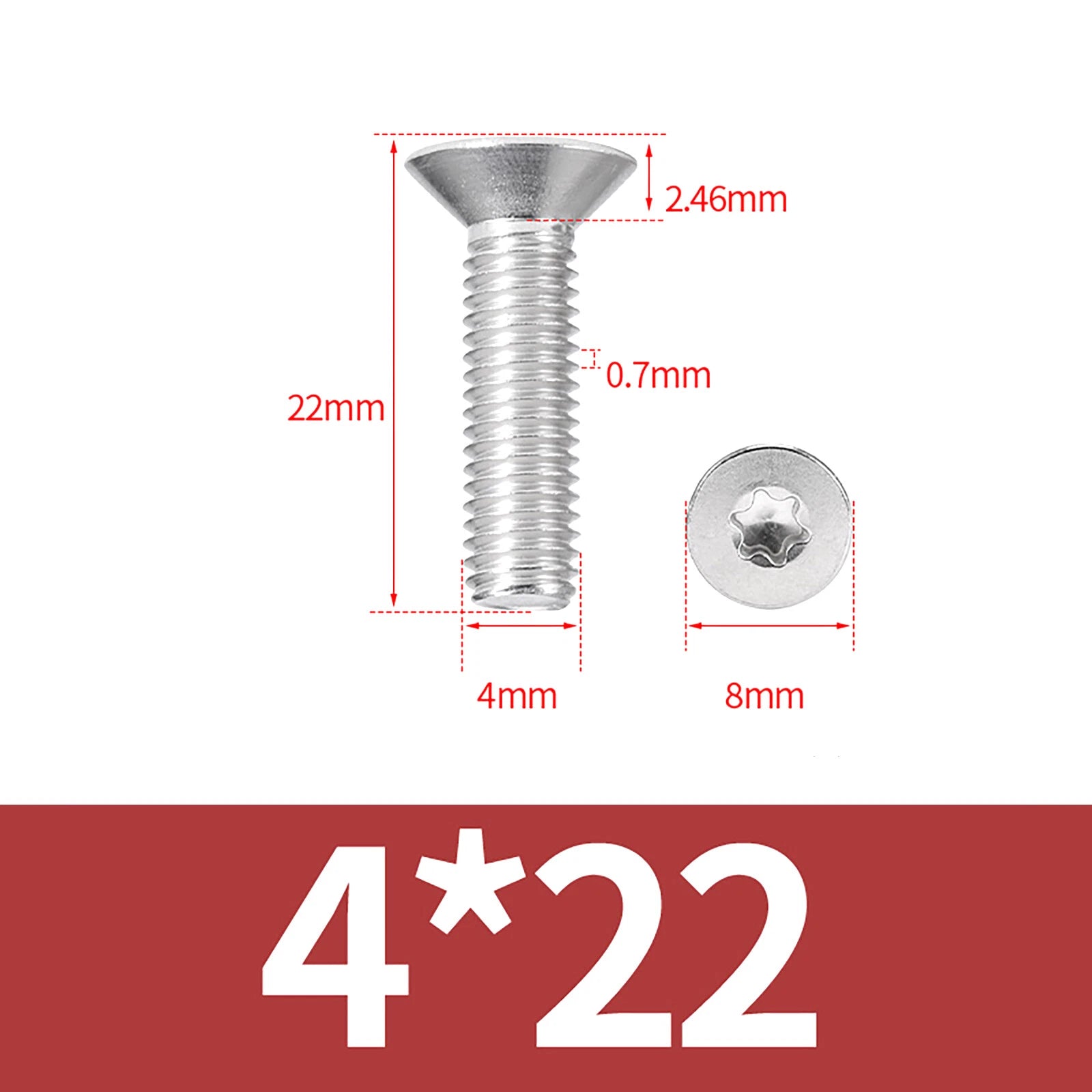 M2- M12 Torx Countersunk Machine Screws Six Lobe Bolts A2 Stainless Steel