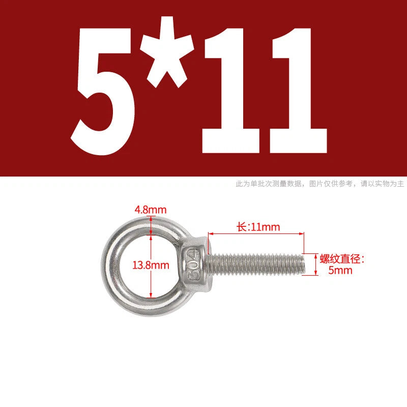 Lifting Eye Bolts A2 304 Stainless Steel M4 M5 M6 M8 M10 M12 M14 M16 M18 M20 M24