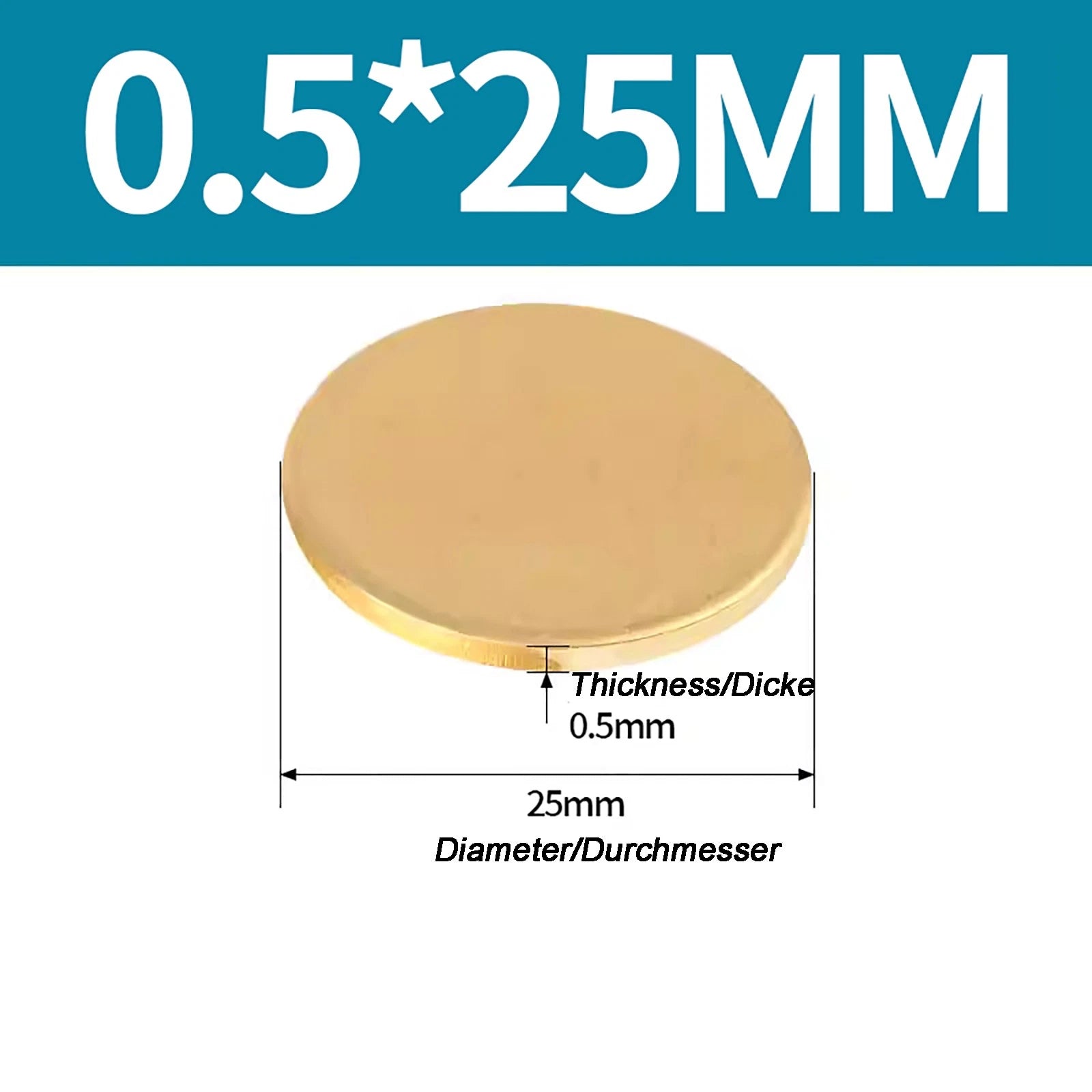 Solid Brass Discs Blanks Metal Round Sheets Thick 0.3mm - 6mm Dia 10mm - 180mm