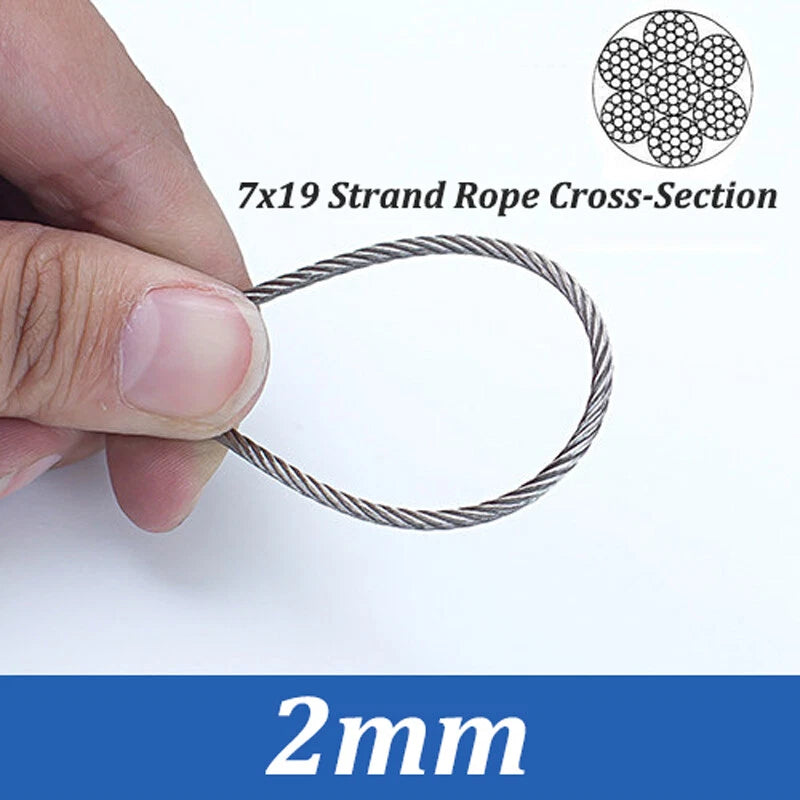 0.3mm 0.5mm 0.8mm 1mm 5mm 10mm 12mm 16mm 304 Steel Wire Rope Lifting Metal Cable