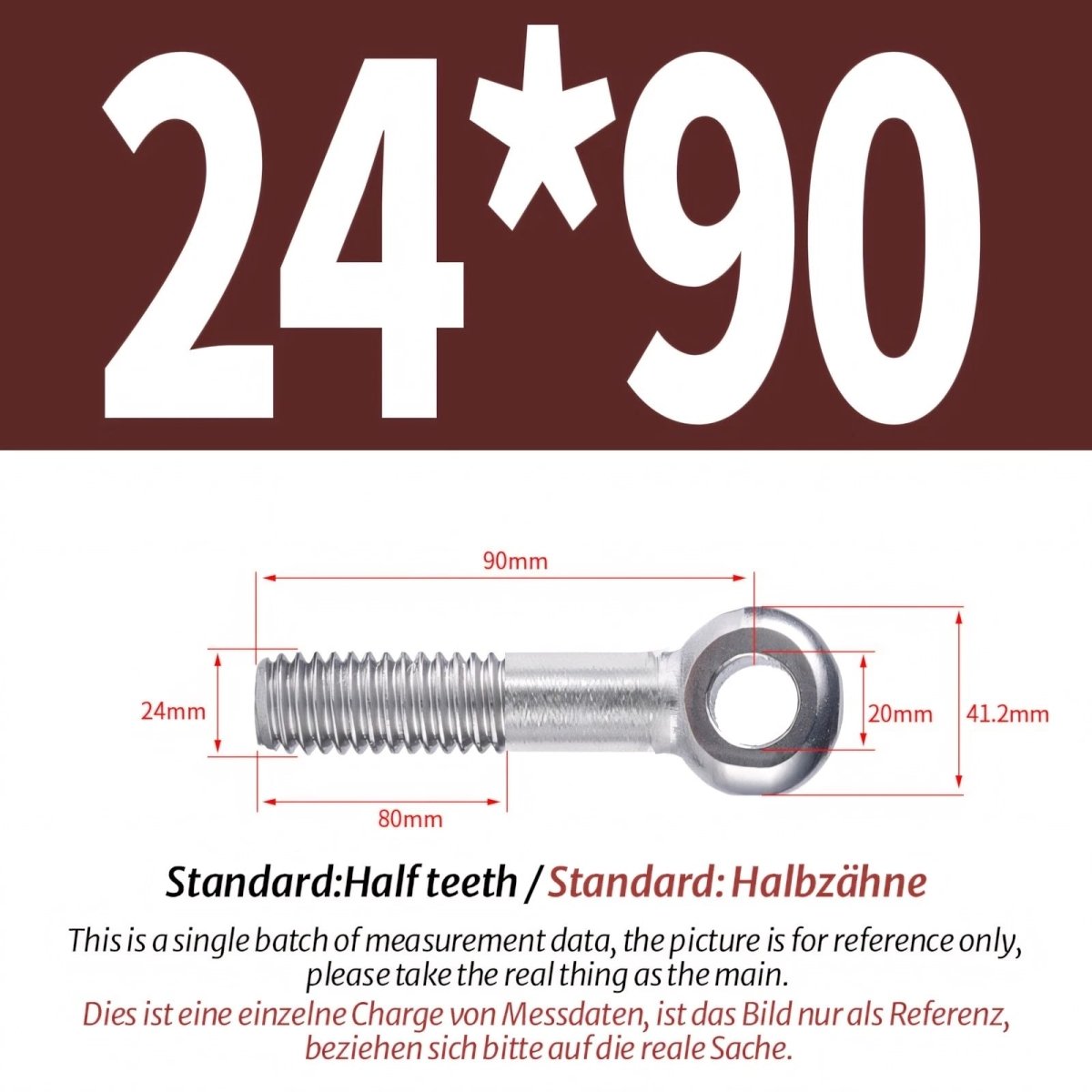 M20/M24 Stainless Steel A2 Eye Bolts – Threaded Ring for Catenary Wire & Hanging - HomeDIYer