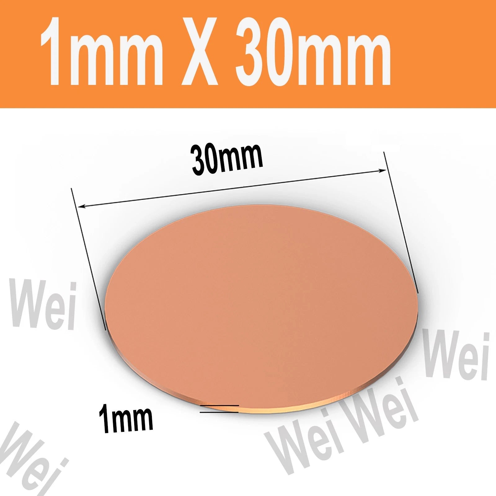 Solid Pure Copper Discs Blanks Round Plate Metal Sheet 0.5mm - 5mm Thick Cu 99.9