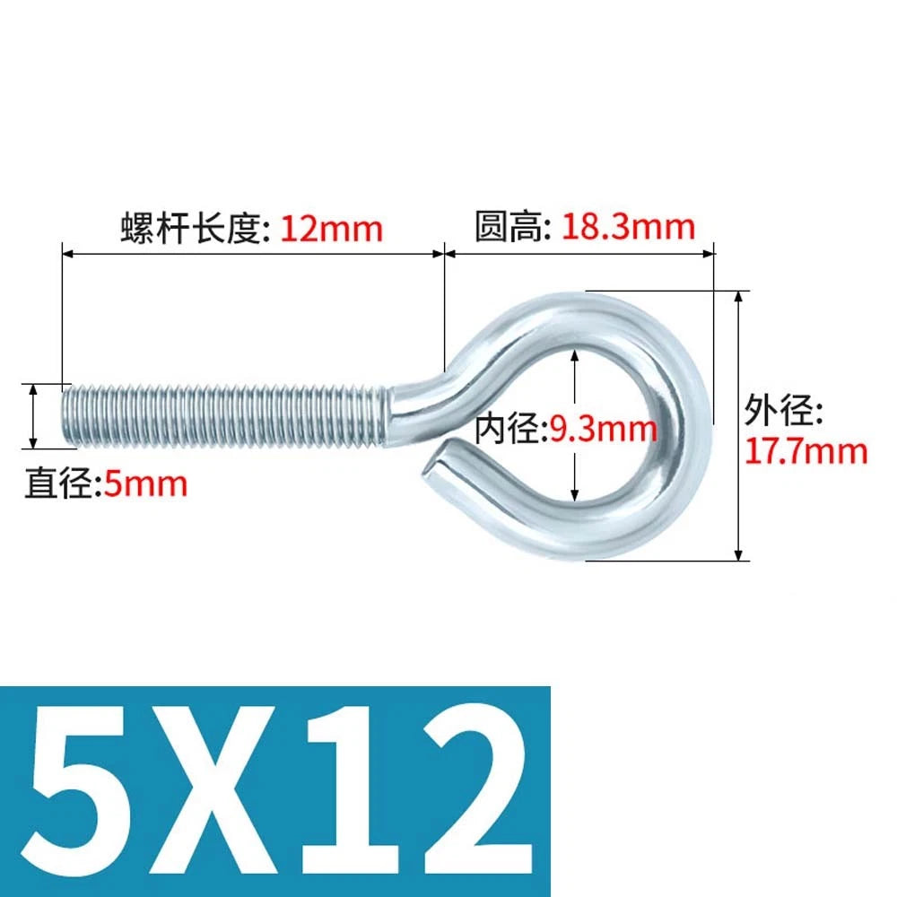 M3–M12 Galvanised Eye Screws | Metric Closed Eye Bolts & Threaded Ring Hooks