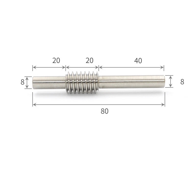 0.5/0.8 Module Worm Gear 20T-60T Teeth Brass Worm Gear Wheel & Worm Gear Shaft