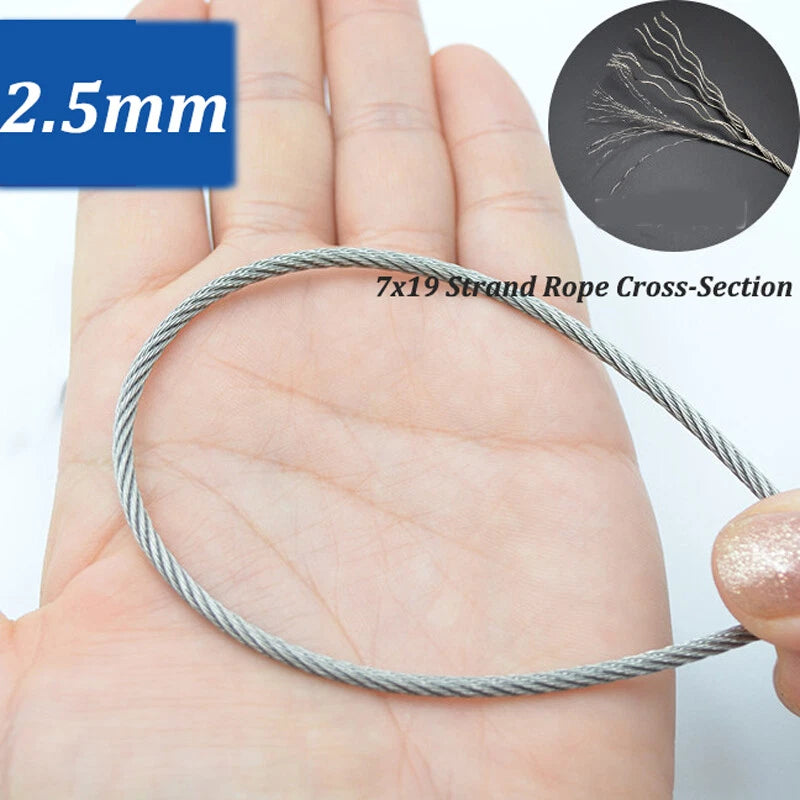 0.3mm 0.5mm 0.8mm 1mm 5mm 10mm 12mm 16mm 304 Steel Wire Rope Lifting Metal Cable
