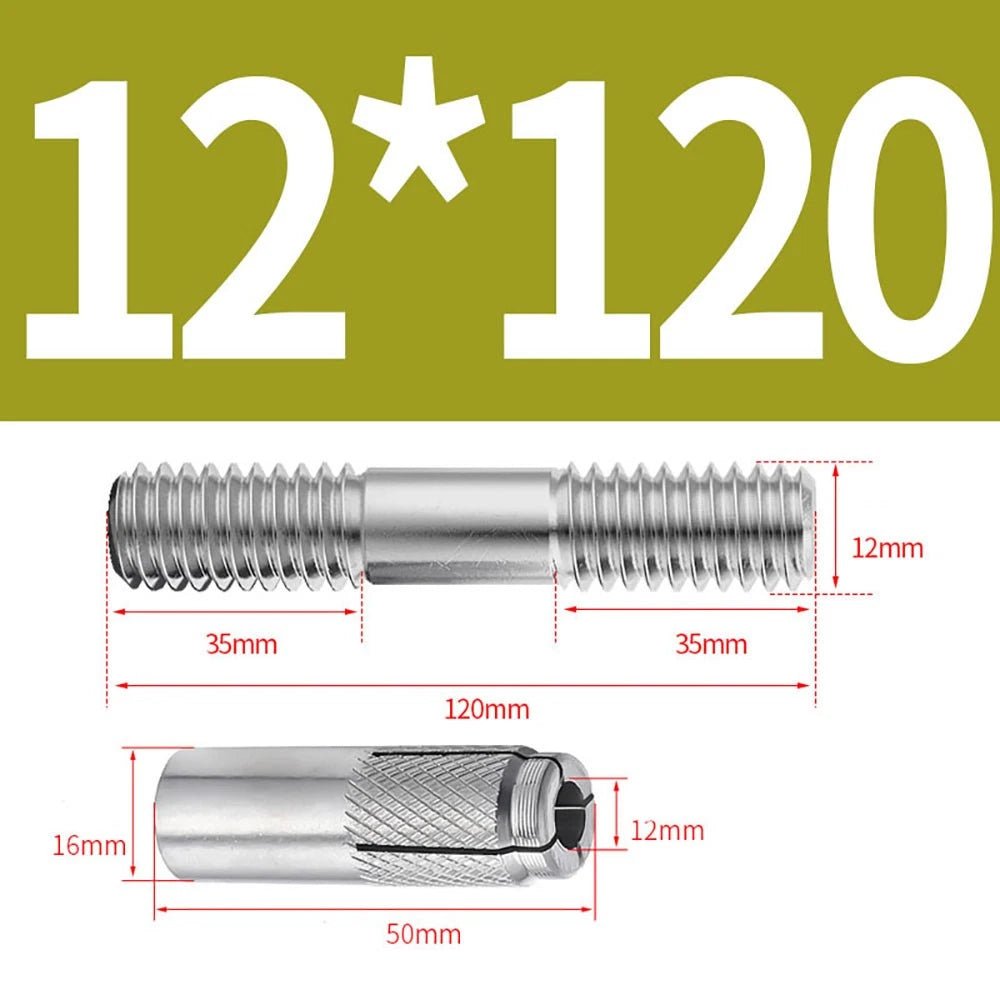 Stainless Steel A4 Expansion Bolts Threaded Stud Rod M6–M12 Extra Long - HomeDIYer