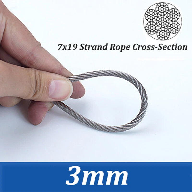 0.3mm 0.5mm 0.8mm 1mm 5mm 10mm 12mm 16mm 304 Steel Wire Rope Lifting Metal Cable