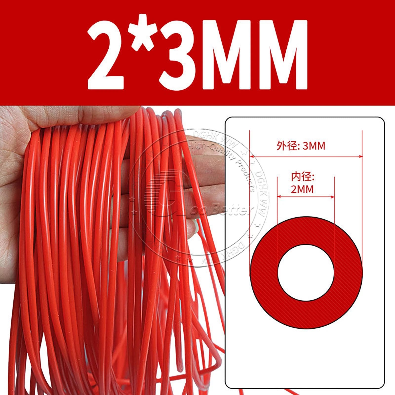 Red Food Grade Silicone Capillary Tube — ID 0.3mm to 4mm, 10 Meter