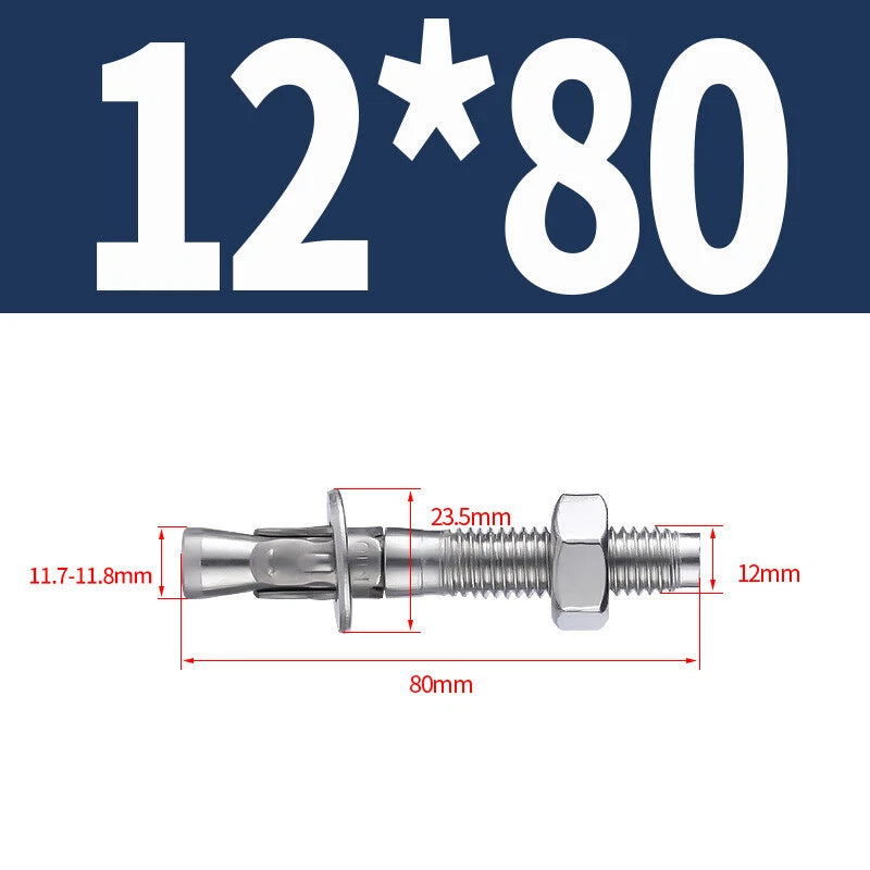 304 Stainless Steel Through Bolts Wall Expansion Anchor Bolts M6–M20