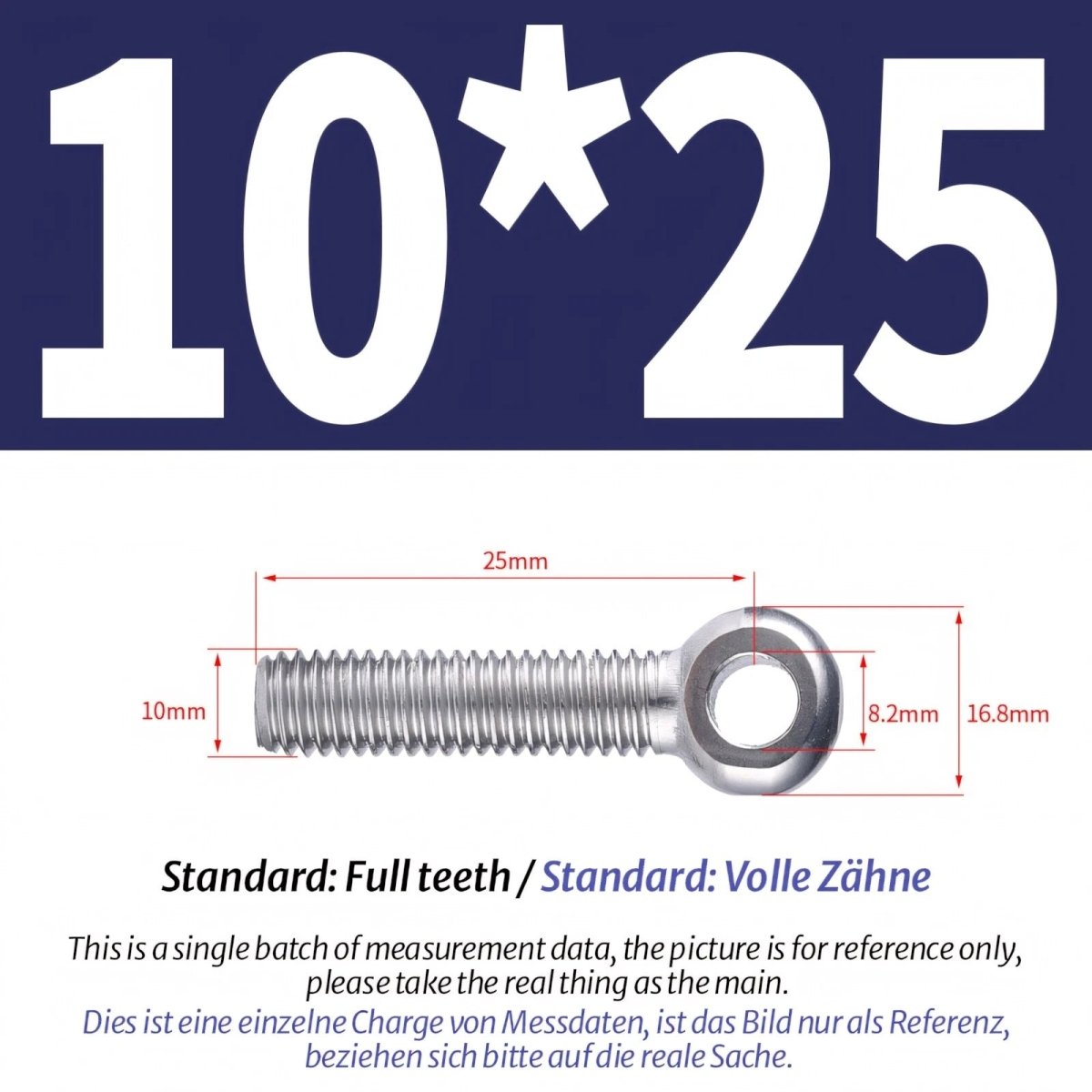 M8 M10 Stainless Steel Eye Bolts A2 — Threaded Ring Screws for Catenary Wire & Hanging - HomeDIYer