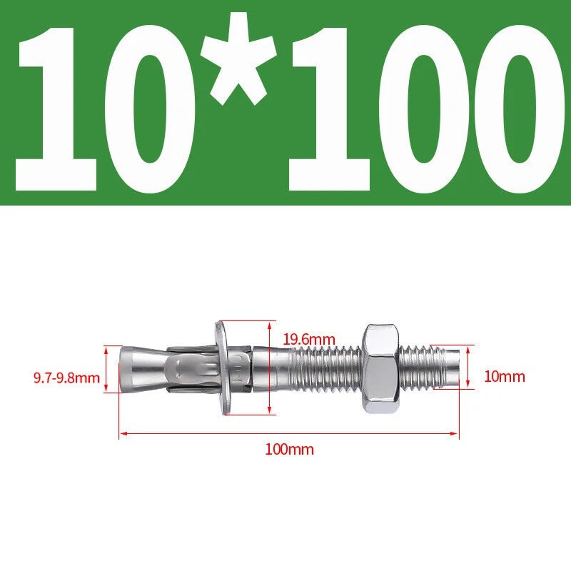 Stainless Steel Through Bolts – Wall Expansion Anchor Bolts M6 M8 M10 M12 M16 - HomeDIYer
