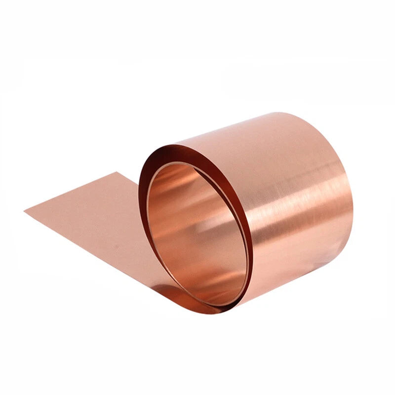 T2 Pure Copper Sheet Plate 99.9% Cu Metal Foil Roll Thick 0.01-0.09mm Length 1M