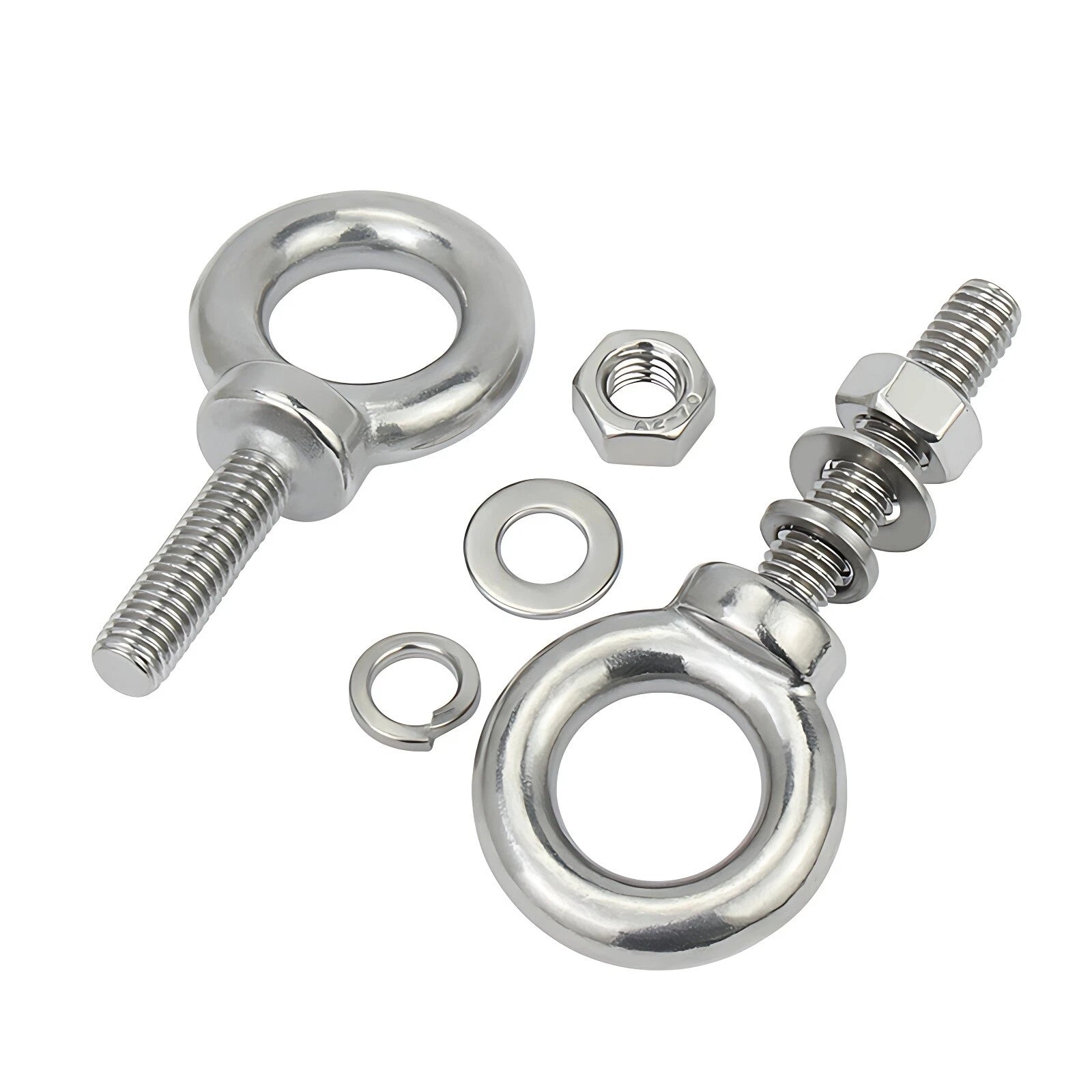 LIFTING EYE BOLTS NUTS & WASHERS A2 STAINLESS STEEL M3 M4 M5 M6 M8 M10 M12 - M30