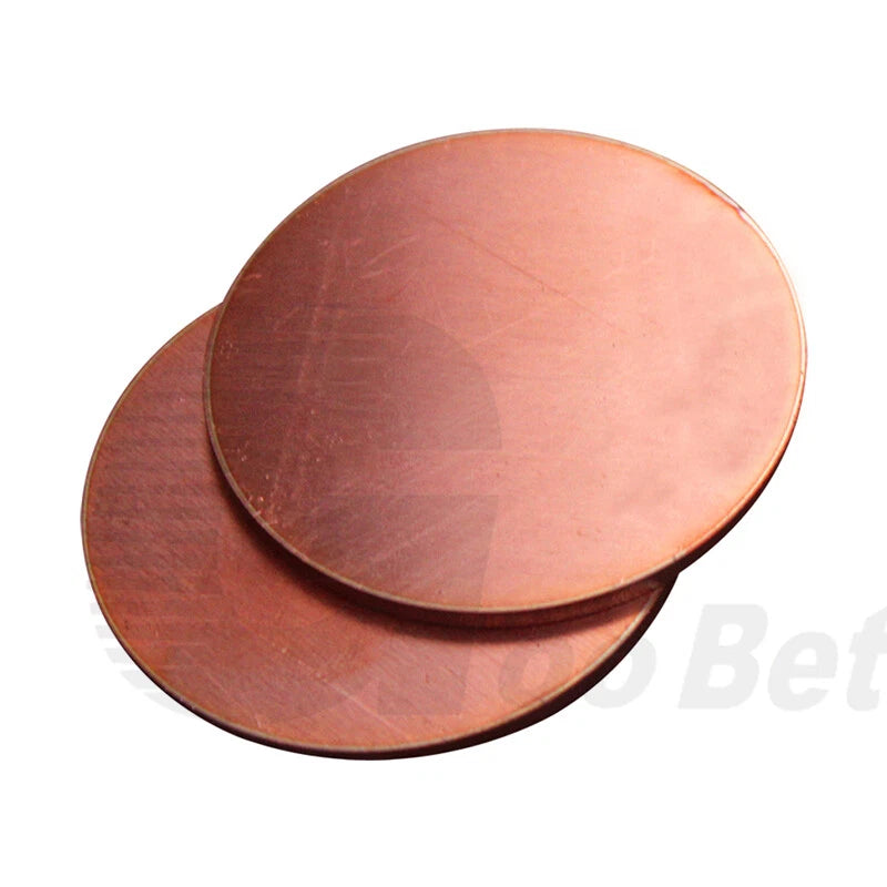 T2 Solid Copper Discs Circle Blanks Metal Round Sheets OD 10-300mm Thick 5mm 6mm