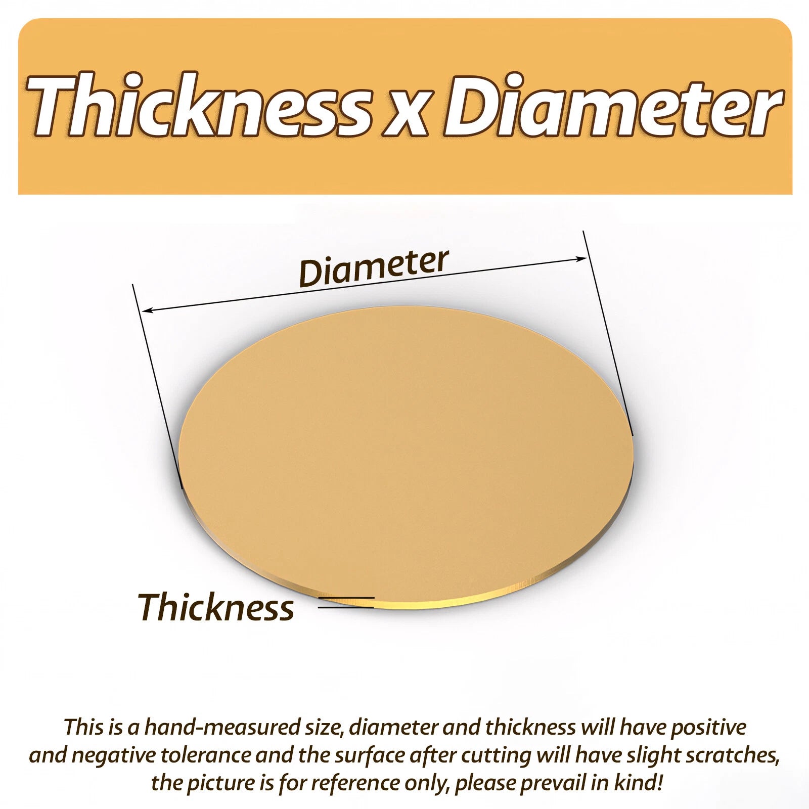 Solid Round Brass Sheet Pure Plate Blanks Metal Discs Dia 10-200mm Thick 0.5-1mm