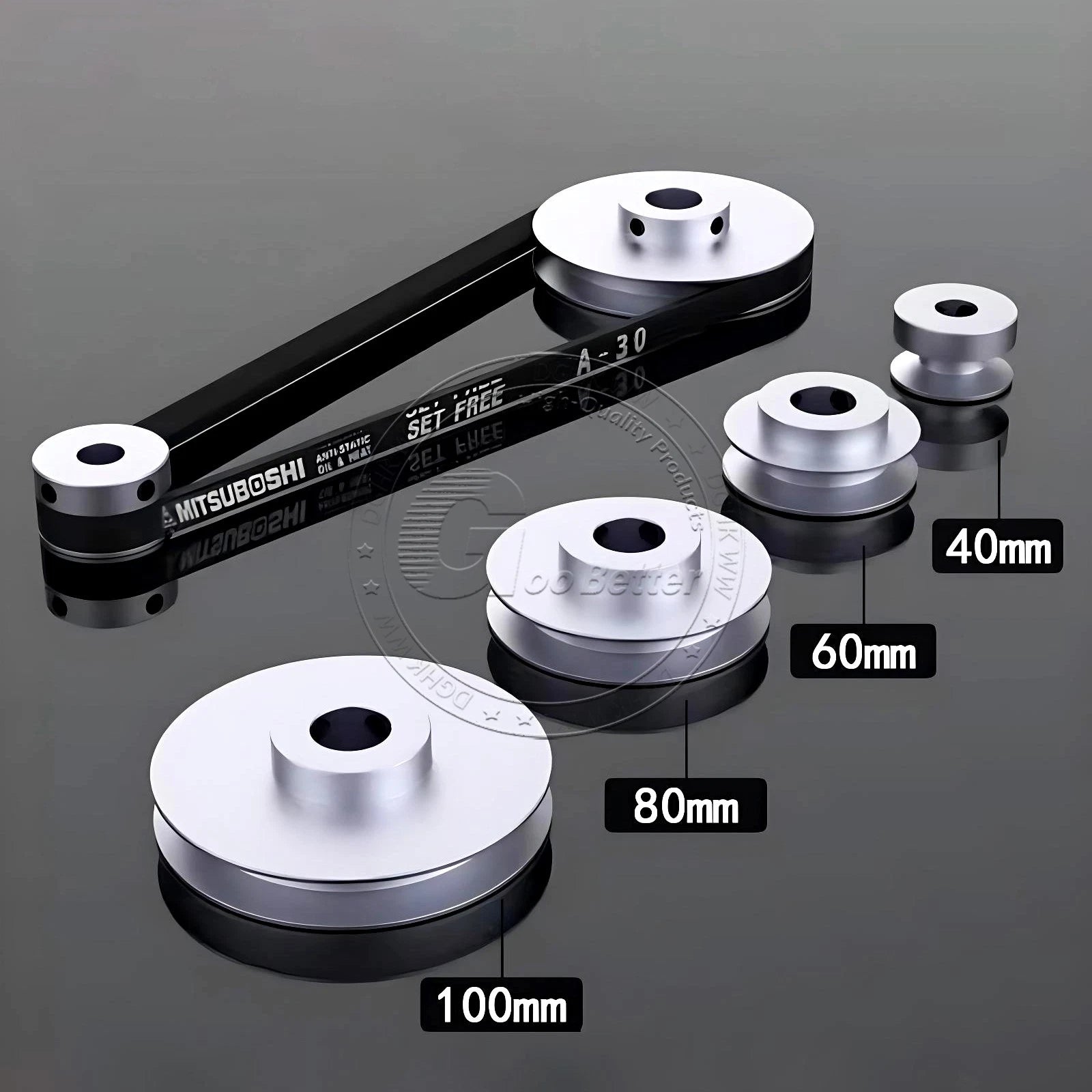 V-Groove Aluminum Drive Pulley For V-Belt Pulleys Groove 12.5mm OD 40mm-150mm