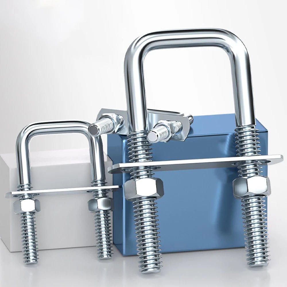 Square U - Bolts with Plate and Nuts – M6 M8 M10 M12 Zinc Plated, Trailer & Pipe Clamp Fasteners - HomeDIYer