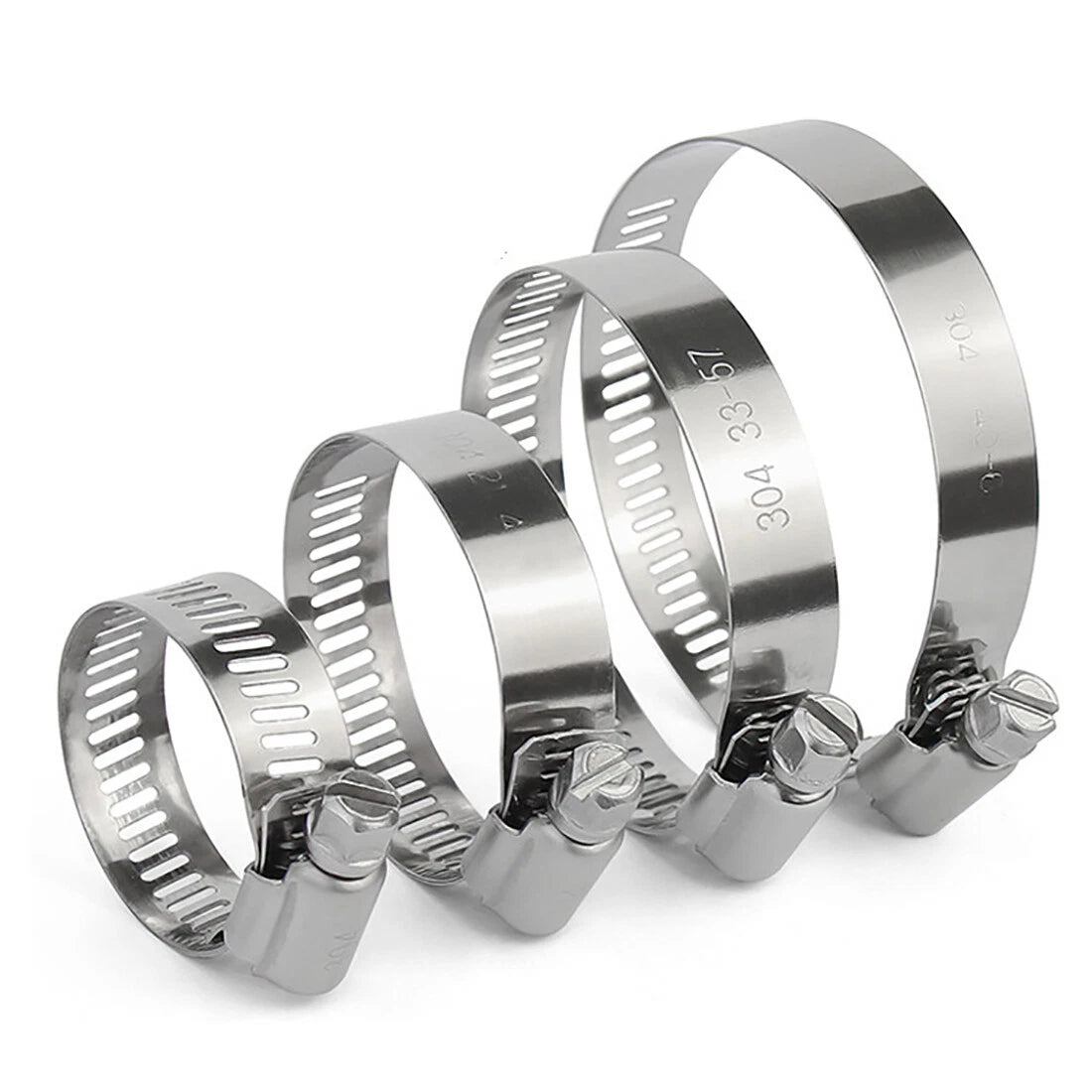 80pcs Assorted Stainless Steel Hose Clamp Kit With No Driver Jubilee Clips Set