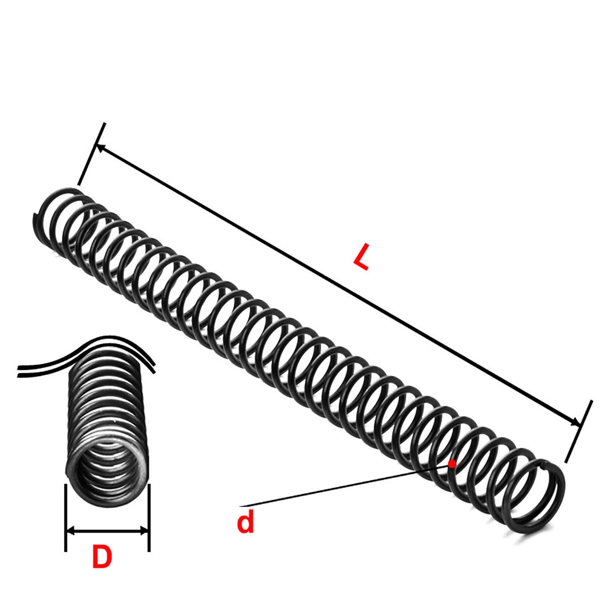 Compression Springs Pressure Compressed Spring Steel 1.6 - 6mm Wire x 305mm Long