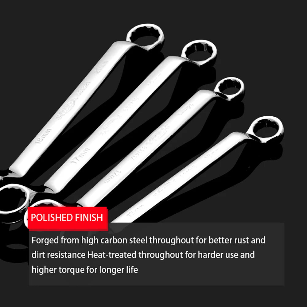Double Ring Spanner Wrench 5.7mm-41mm 1pc Metric Spanners 75 Offset Silver