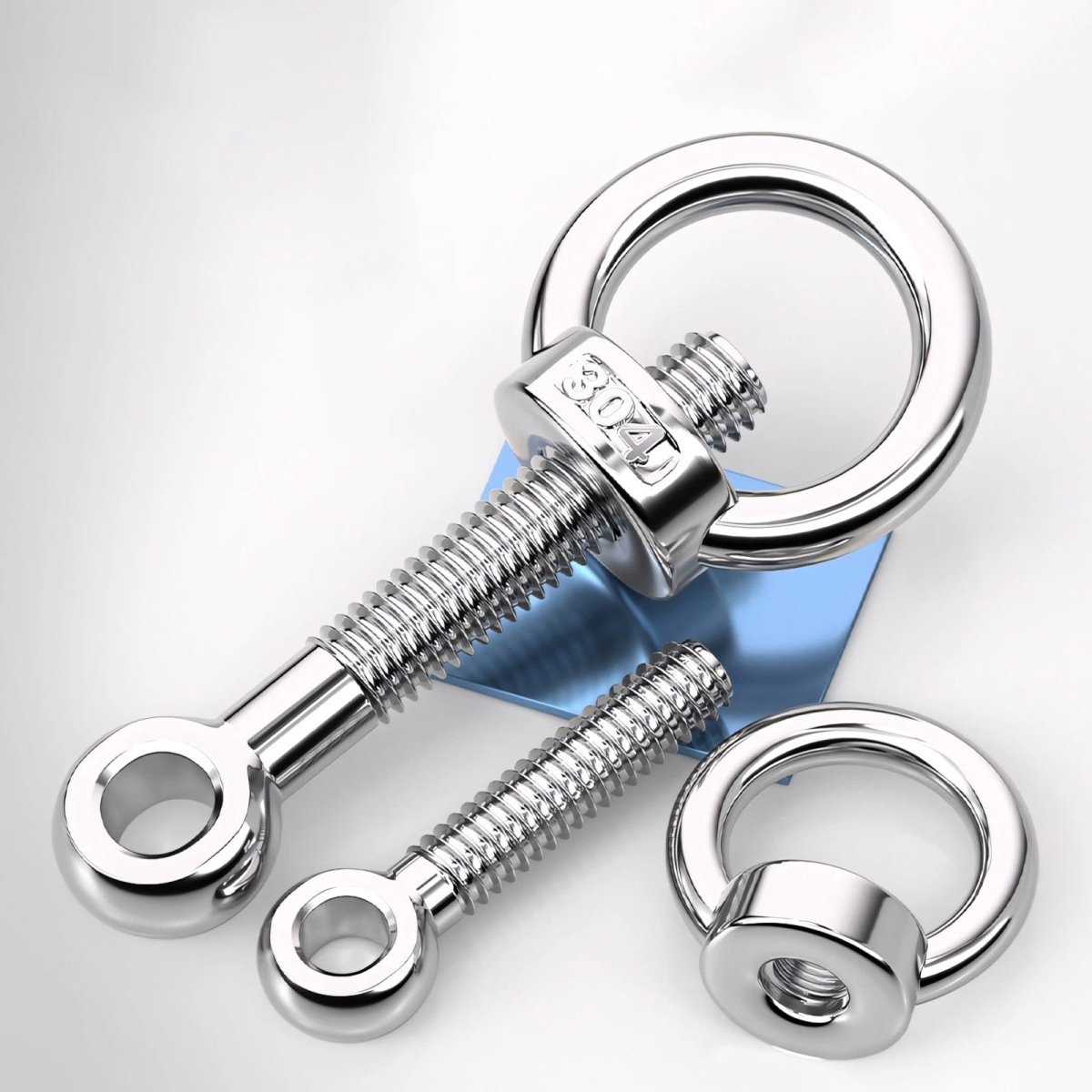 M10 M12 M14 Stainless Steel Eye Bolt & Eye Nut Set — A2 - 304, Threaded Lifting Ring - HomeDIYer