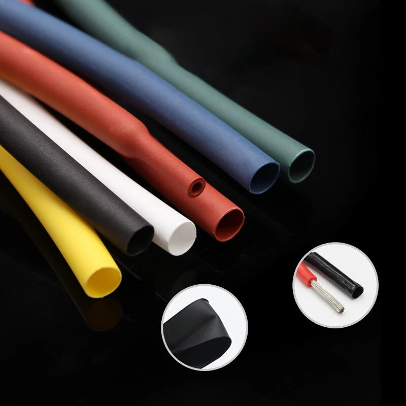3:1 Heat Shrink Tubing — Unlined Weatherproof Sleeve, 1.5mm–6mm, 6 Colors
