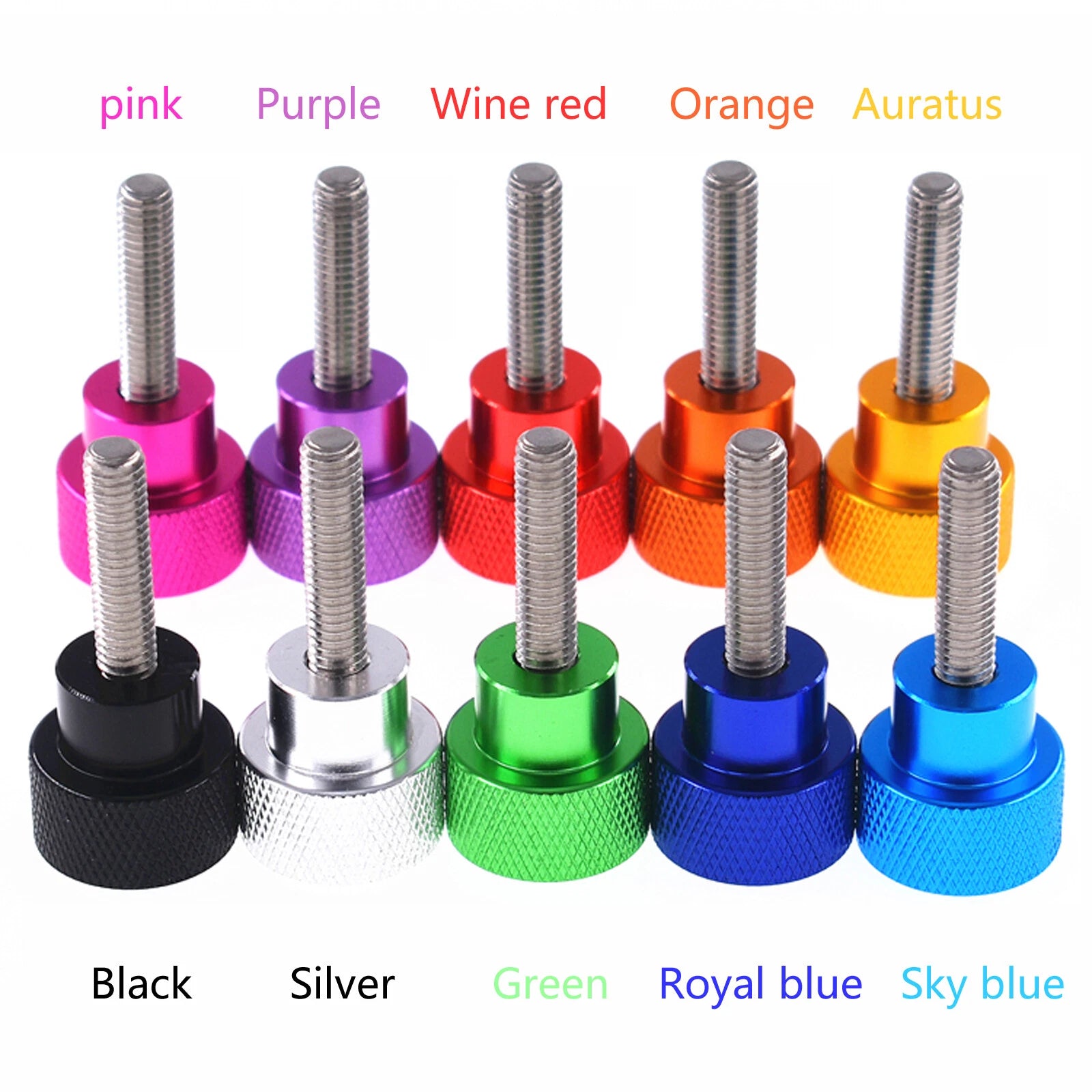M8 Knurled Thumb Screws A2 Stainless Steel &Colour Aluminum Hand Turn Knob Bolts
