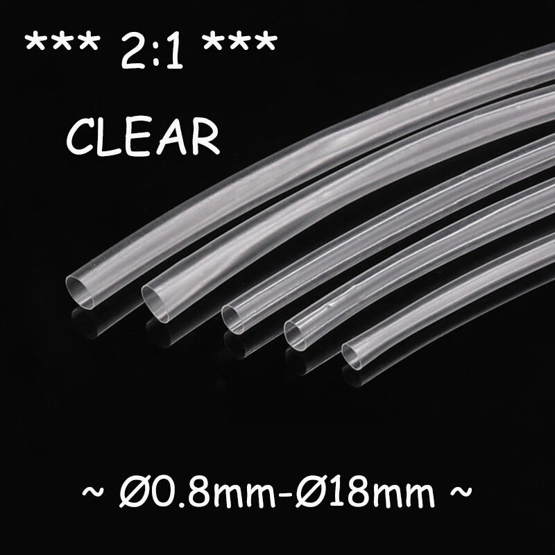 Heat Shrink Tubing 2:1 PVDF Lined – Black & Transparent, φ0.8mm–φ25.4mm