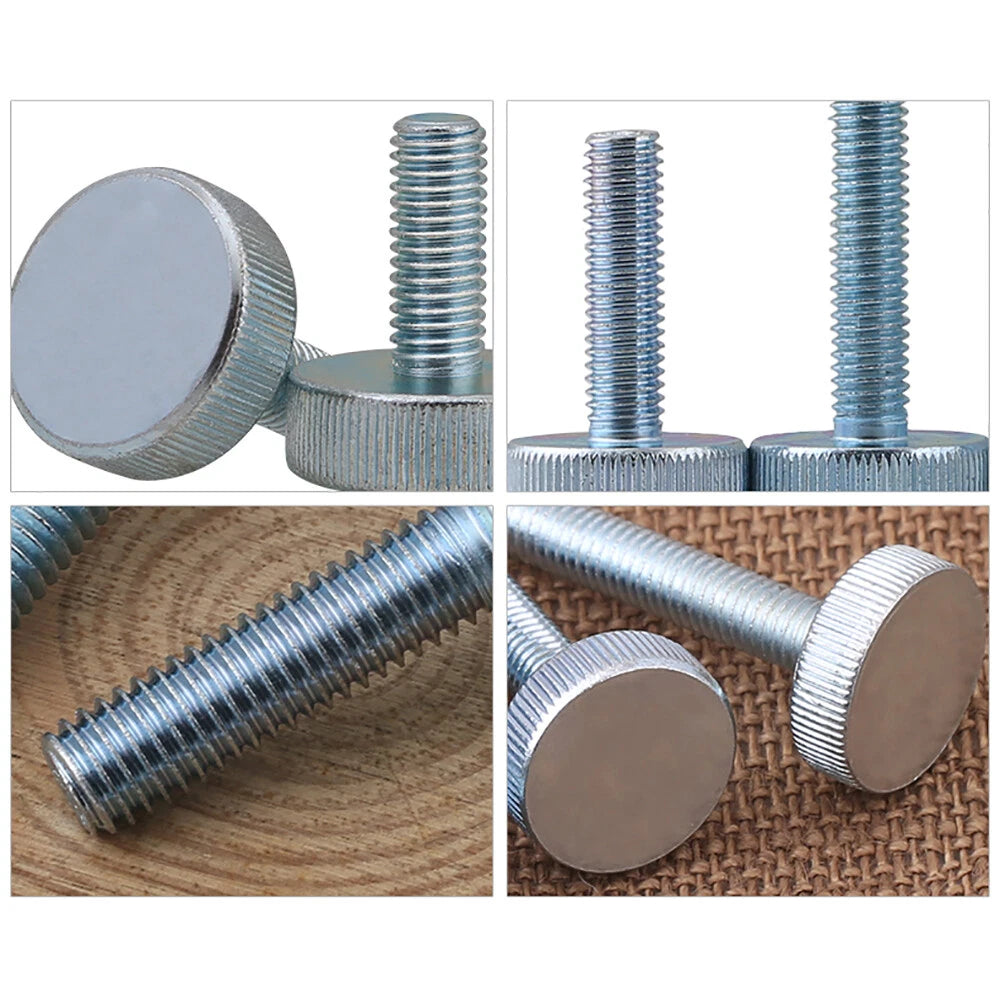FLAT HEAD KNURLED THUMB SCREWS CARBON STEEL ZINC PLATED M8 M10 THUMBSCREWS