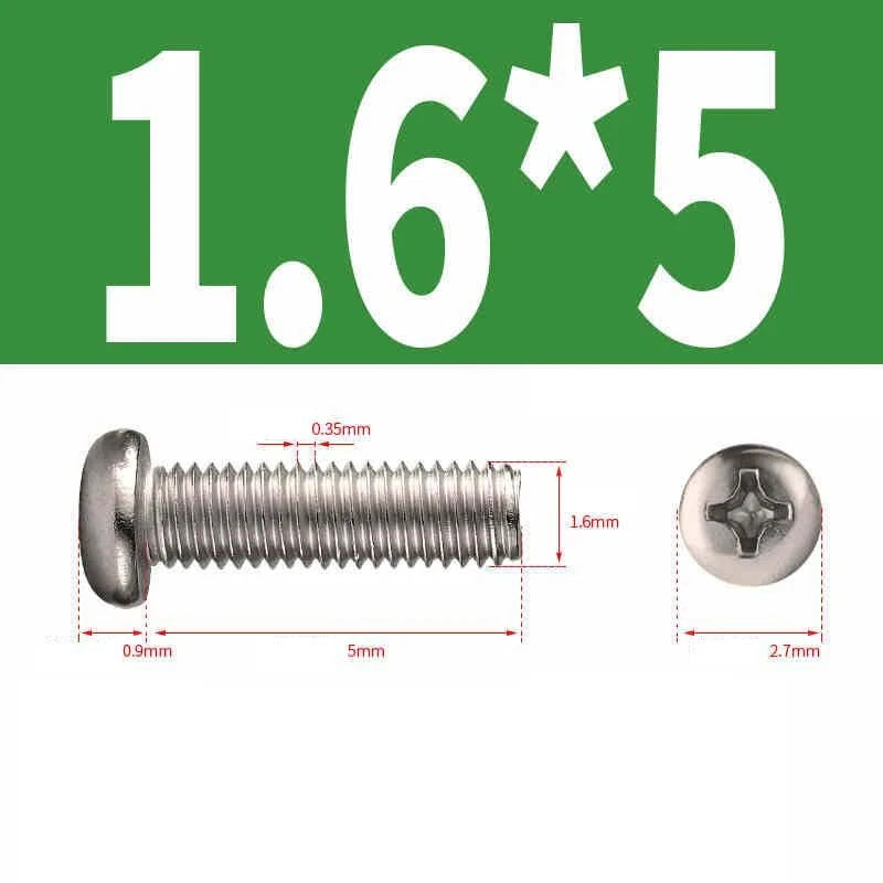 Phillips Pan Head Machine Screws M1.0–M6 | Nickel-Plated
