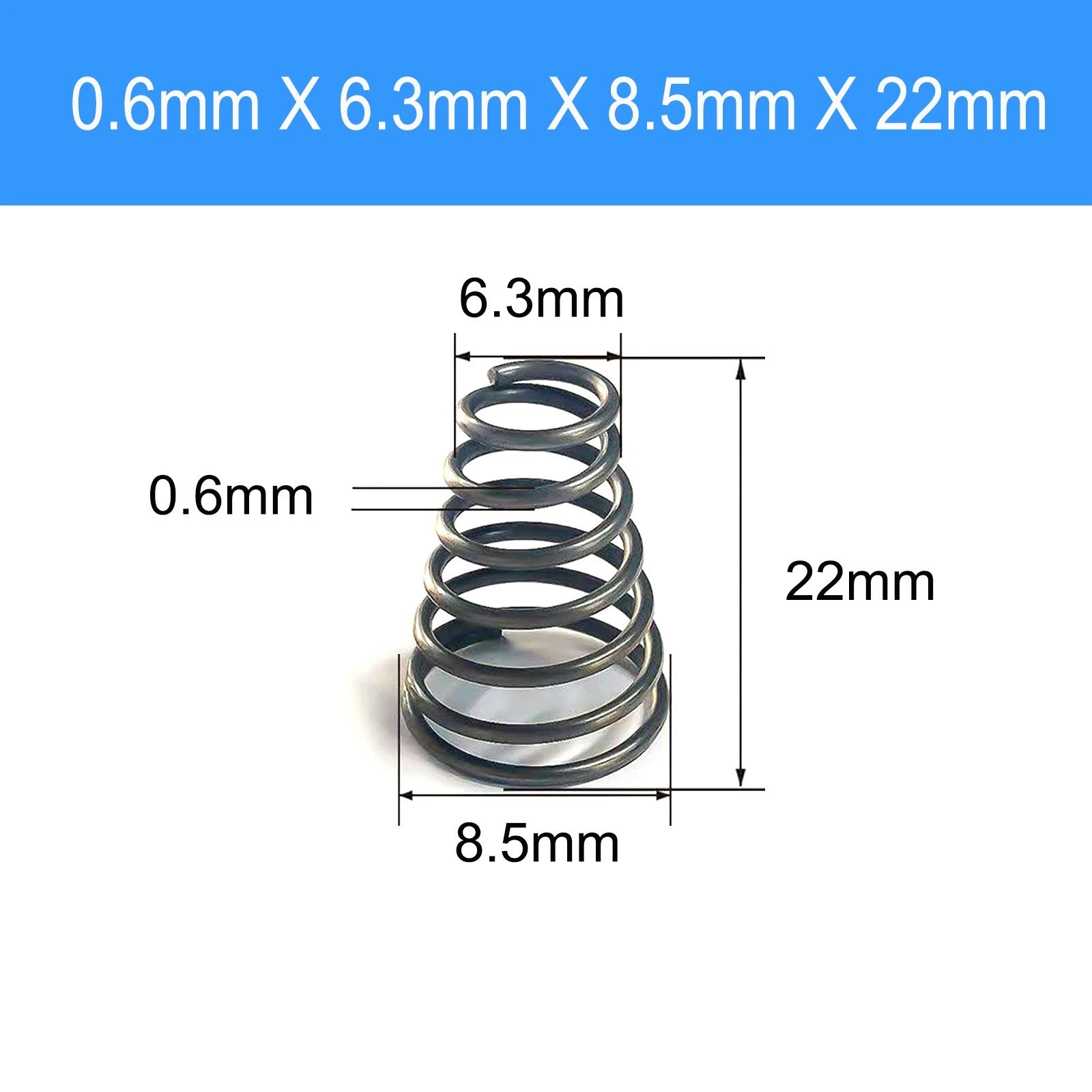 Conical Compression Spring Tapered Spring Steel Wire 0.2-3mm Heavy Duty Cone DIY