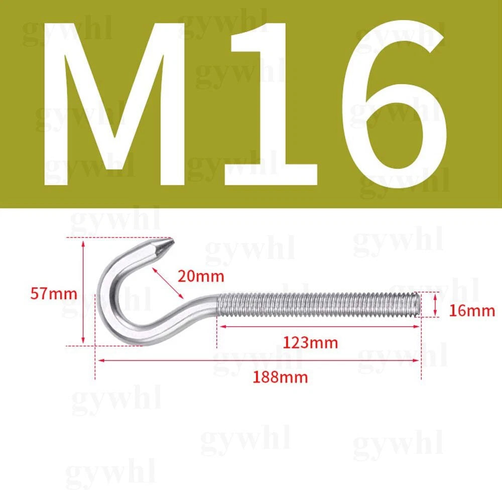Heavy Duty Stainless Threaded Eye Hook Bolt Ring Bolts for Garden Fence Projects