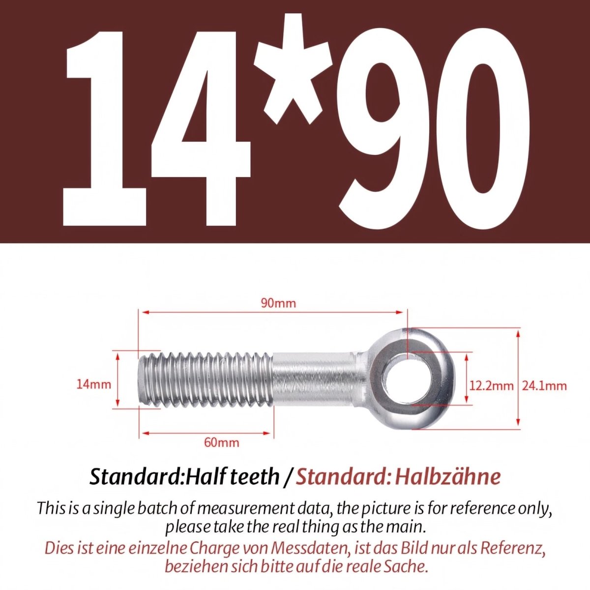 M12 M14 Stainless Steel Eye Bolts – Threaded Ring for Catenary Wire & Hanging - HomeDIYer