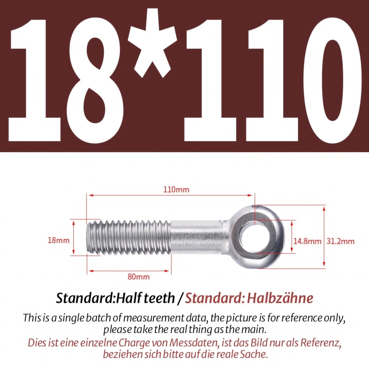 M16 M18 Stainless Steel A2 Eye Bolts – Threaded Ring for Catenary Wire & Hanging - HomeDIYer