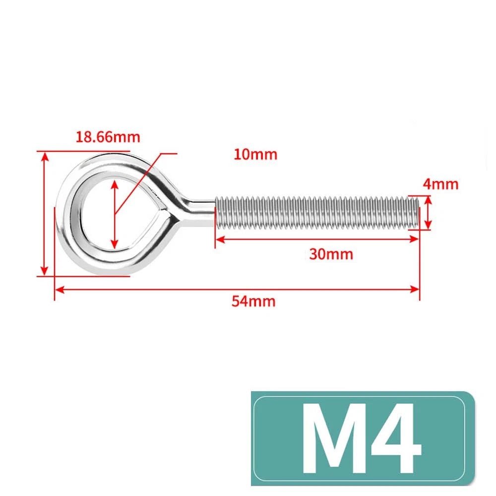 Metric Eye Bolt & Hook Screw — Stainless Steel, M4–M24, Standard & Left Hand Thread - HomeDIYer