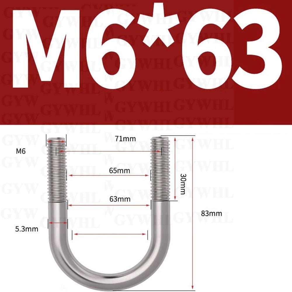 Marine Grade Round Bend U - Bolts — A2 & A4 Stainless Steel, M6 to M20 - HomeDIYer