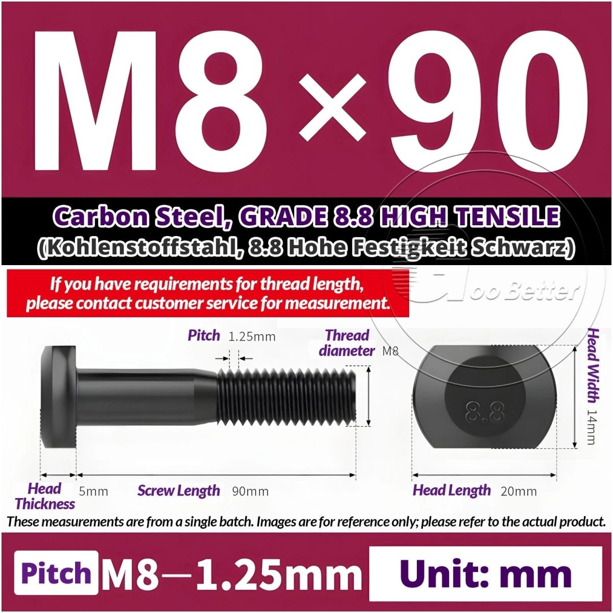 T - Slot Bolts M6 to M20 | Grade 8.8 High Tensile | T - Track Bolts 16mm–500mm - HomeDIYer