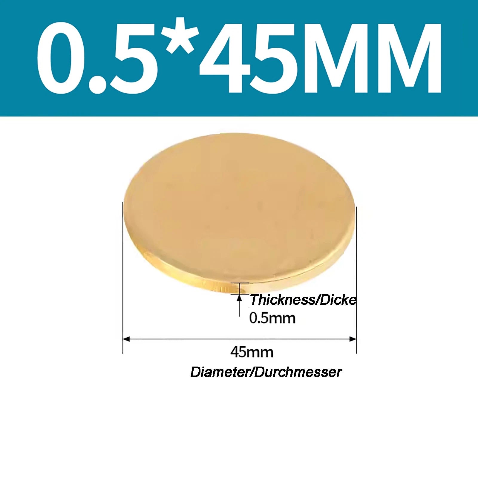 Solid Brass Discs Blanks Metal Round Sheets Thick 0.3mm - 6mm Dia 10mm - 180mm