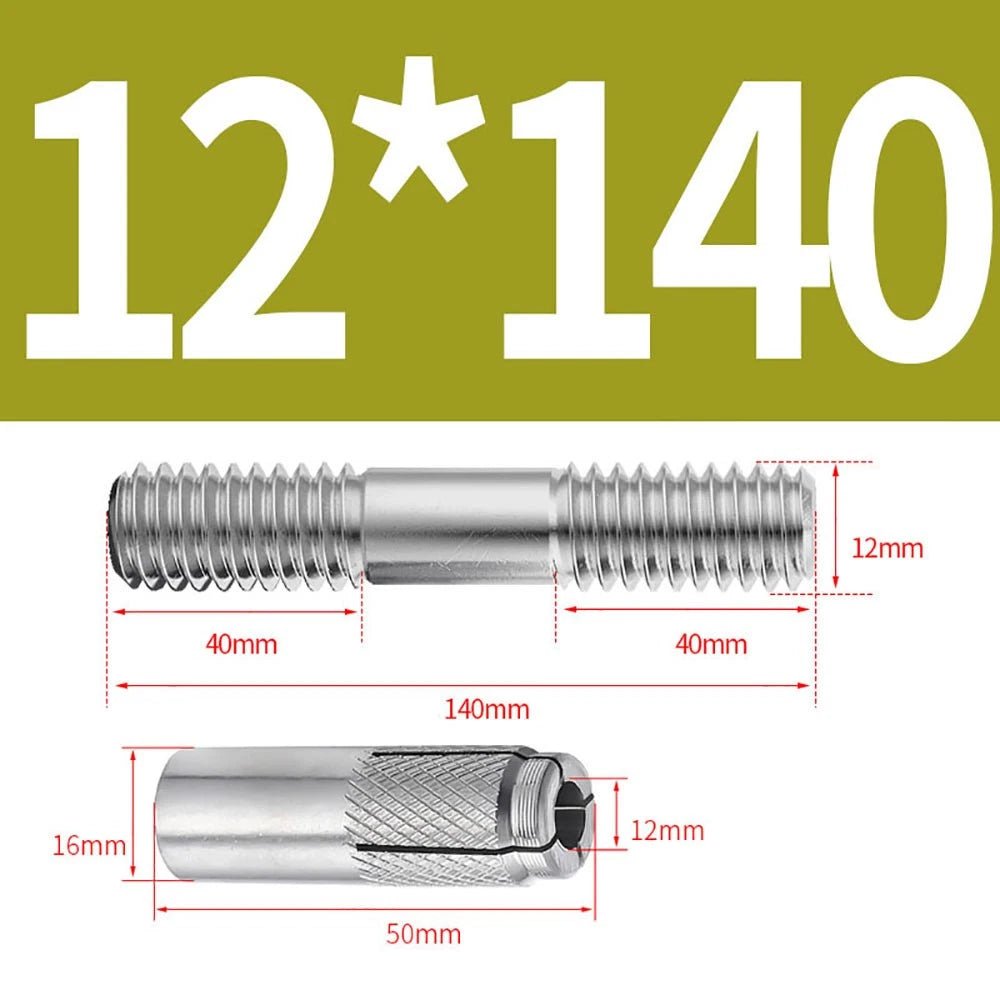 Stainless Steel A4 Expansion Bolts Threaded Stud Rod M6–M12 Extra Long - HomeDIYer