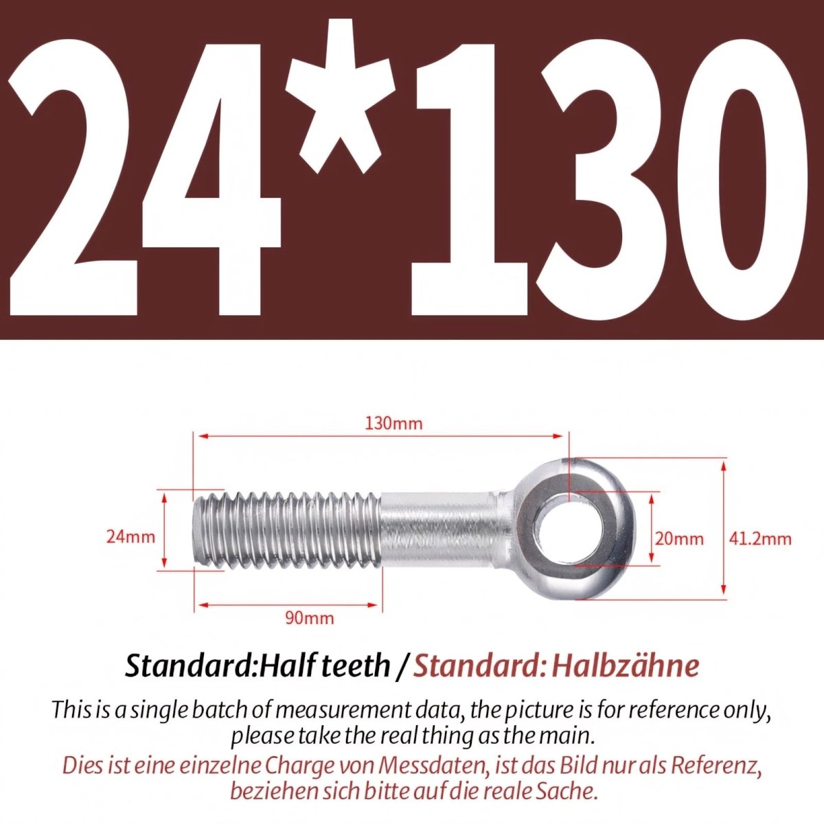 M20/M24 Stainless Steel A2 Eye Bolts – Threaded Ring for Catenary Wire & Hanging - HomeDIYer